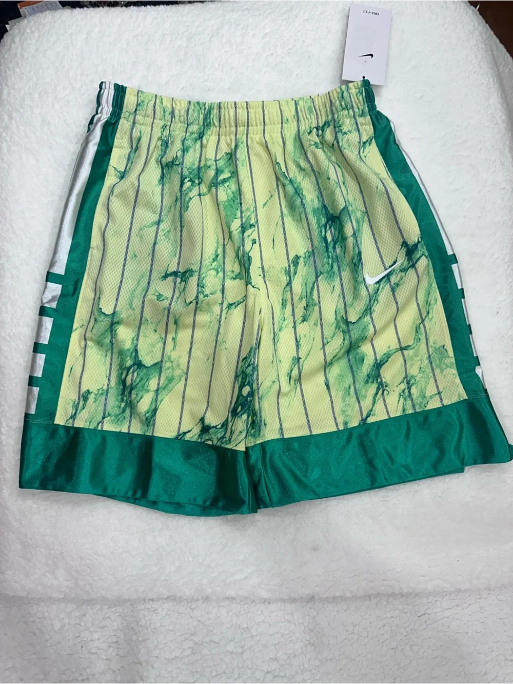Boys Nike Dri-FIT Yellow and Green Shorts